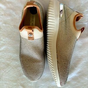 NINE WEST Miya Slip On Rhinestone Knit Sock Sneaker--NEW--7